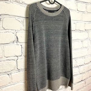 Banana Republic Gray & Blue Striped Knit Sweater